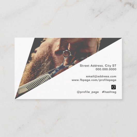 Moderne geometrische vorm afbeelding visitekaartje (Achterkant)