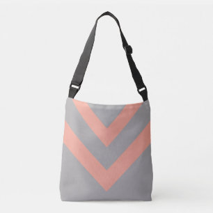 Moderne geometrische vorm in grijs en roze crossbody tas