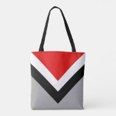 Moderne geometrische vorm in zwart grijs rood en w tote bag (Achterkant)