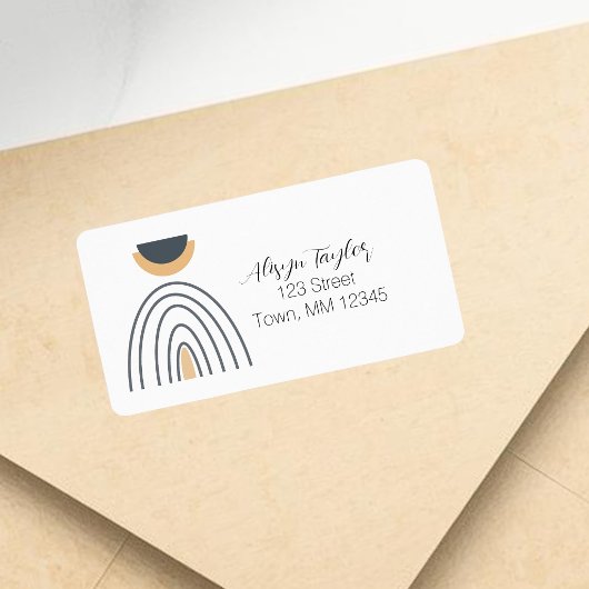 Moderne Geometrische Vorm Retouradres Label