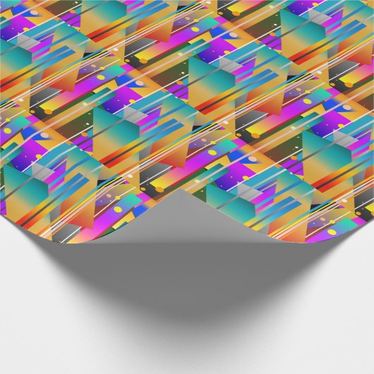 Moderne geometrische vormen Abstract patroon Cadeaupapier (Hoek)