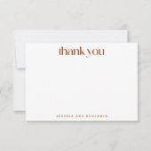 Moderne geometrische vormen Bruin Tan Wedding Aang Bedankkaart (Voorkant)