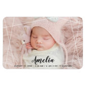 Moderne Geometrische Vormen Geboorteaankondiging Magneet (Horizontaal)