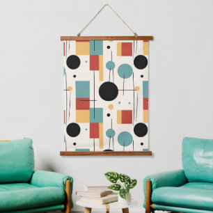 Moderne geometrische vormen hangend wandkleed