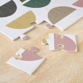 Moderne geometrische vormen in de aardepastels legpuzzel (Zijkant)
