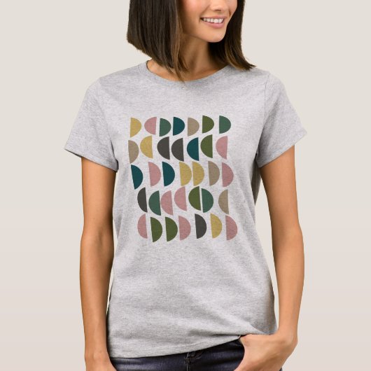 Moderne geometrische vormen in de aardepastels t-shirt (Voorkant)