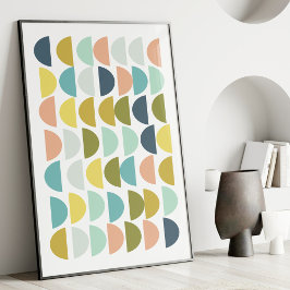 Moderne geometrische vormen in pastalletonen poster