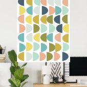 Moderne geometrische vormen in pasteltinten poster (Thuiskantoor)