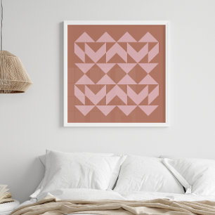 Moderne geometrische vormen Kunst   Blush en Terra Poster