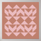 Moderne geometrische vormen Kunst | Blush en Terra Poster (Voorkant)