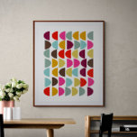 Moderne geometrische vormen Kunst in de aardherfst Poster<br><div class="desc">Moderne geometrische vormen Kunst in het Poster van de aarde in het najaar</div>