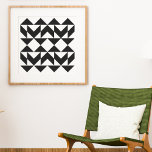 Moderne geometrische vormen Kunst in zwart-wit Poster<br><div class="desc">Mid Century Modern Geometric Art Design Poster in zwart-wit</div>