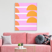 Moderne geometrische vormen Kunstroze en Oranje Canvas Afdruk (Insitu (Woonkamer))