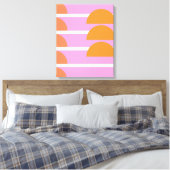 Moderne geometrische vormen Kunstroze en Oranje Canvas Afdruk (Insitu (Slaapkamer))