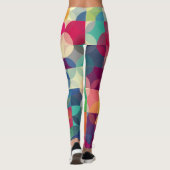 Moderne geometrische vormen met meerdere kleuren leggings (Achterkant)