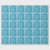 Moderne geometrische vormen met monogram in blauw cadeaupapier (Vlak)