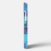 Moderne geometrische vormen met monogram in blauw Case-Mate iPhone case (Achterkant / Links)