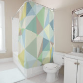 Moderne geometrische vormen ontwerp zachte pastelt douchegordijn (In situ)