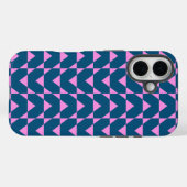 Moderne geometrische vormen patroon in blauw en ro Case-Mate iPhone case (Achterkant (horizontaal))