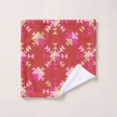 Moderne geometrische vormen patroon in helder rood bad handdoek (Wasdoekje)