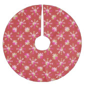 Moderne geometrische vormen patroon in helder rood kerstboom rok (Voorkant)