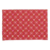 Moderne geometrische vormen patroon in helder rood kussensloop (Voorkant-Rechts)