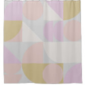 Moderne geometrische vormen patroon in winterpaste douchegordijn (Voorkant)