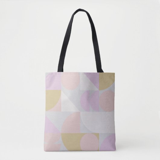 Moderne geometrische vormen patroon in winterpaste tote bag (Voorkant)