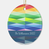 Moderne geometrische vormen Regenboog, aangepast Keramisch Ornament (Links)