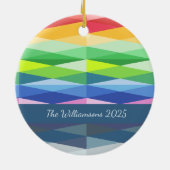 Moderne geometrische vormen Regenboog, aangepast Keramisch Ornament (Achterkant)
