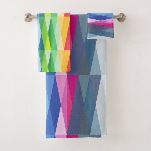 Moderne geometrische vormen regenboogpatronen bad handdoek (Insitu)