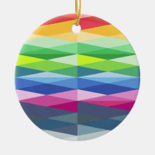 Moderne geometrische vormen regenboogpatronen keramisch ornament