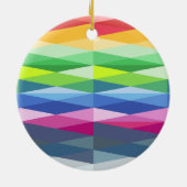 Moderne geometrische vormen regenboogpatronen keramisch ornament (Achterkant)