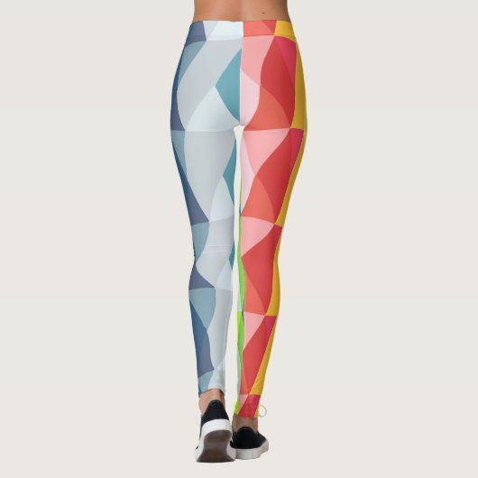 Moderne geometrische vormen regenboogpatronen leggings (Achterkant)