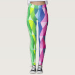 Moderne geometrische vormen regenboogpatronen leggings<br><div class="desc">Combineer comfort en stijl met deze kleurrijke Abstracte Geometrische regenboogkunst Leggings.</div>