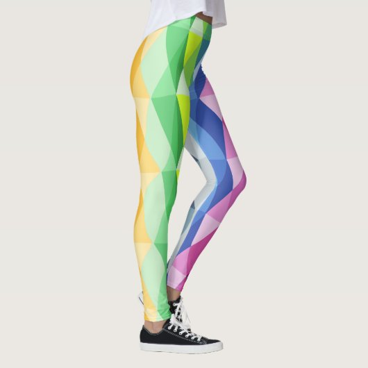 Moderne geometrische vormen regenboogpatronen leggings (Rechts)