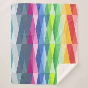 Moderne Geometrische Vormen Regenboogpatroon Sherpa Deken