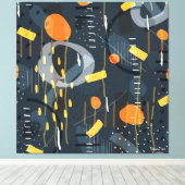 Moderne geometrische vormen Samenstelling Abstract Canvas Afdruk (Insitu (Houten vloer))