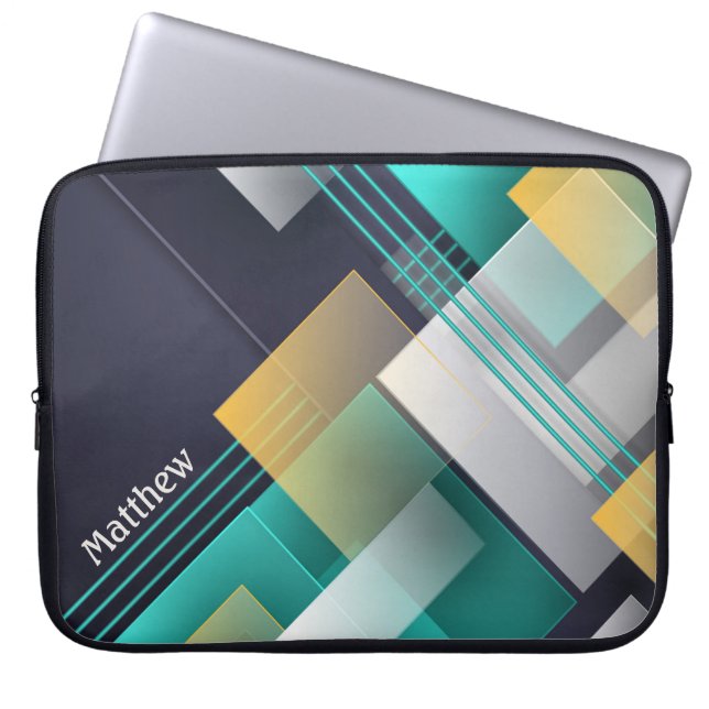 Moderne geometrische vormen Textuur met aangepaste Laptop Sleeve (Voorkant)