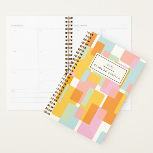 Moderne geometrische vormen van pasta's op maat planner (Display)