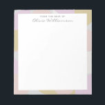 Moderne geometrische vormen Winterpasta op maat Notitieblok<br><div class="desc">Stijlvol en  vormgegeven patroon van winterpastels in paars,  roze en goud.</div>