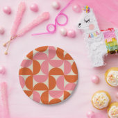 Moderne geometrische vormgeving van de midden-eeuw papieren bordje (Feest)