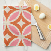 Moderne geometrische vormgeving van de midden-eeuw theedoek (Quarter Fold)