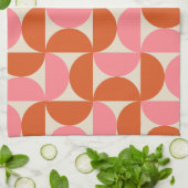 Moderne geometrische vormgeving van de midden-eeuw theedoek (Gevouwen)