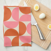 Moderne geometrische vormgeving van de midden-eeuw theedoek (Quarter Fold)