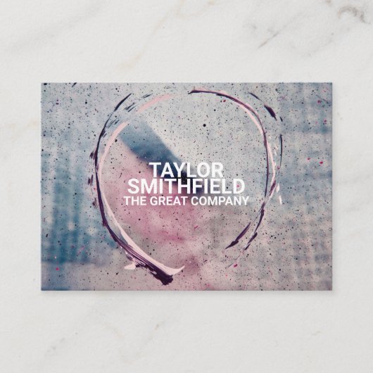 Moderne geometrische vormgeving van glas en verf visitekaartje (Voorkant)