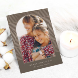 Moderne Geometrische Vrolijke Kerstmis Foto Kerstm Feestdagenkaart