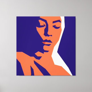 Moderne geometrische vrouw portretkunst canvas afdruk