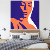 Moderne geometrische vrouw portretkunst canvas afdruk (Insitu (Slaapkamer))