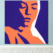 Moderne geometrische vrouw portretkunst canvas afdruk (Insitu (Houten vloer))